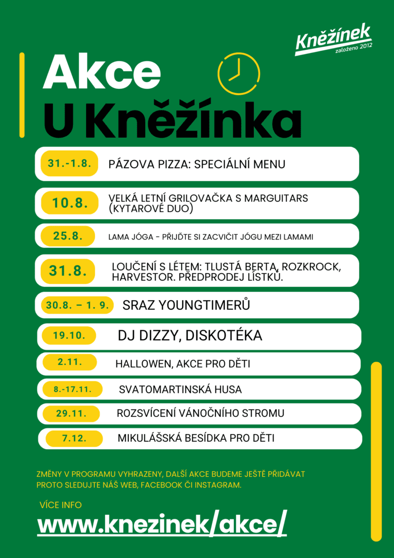 PŘEHLED AKCÍ NA LÉTO A PODZIM 2024