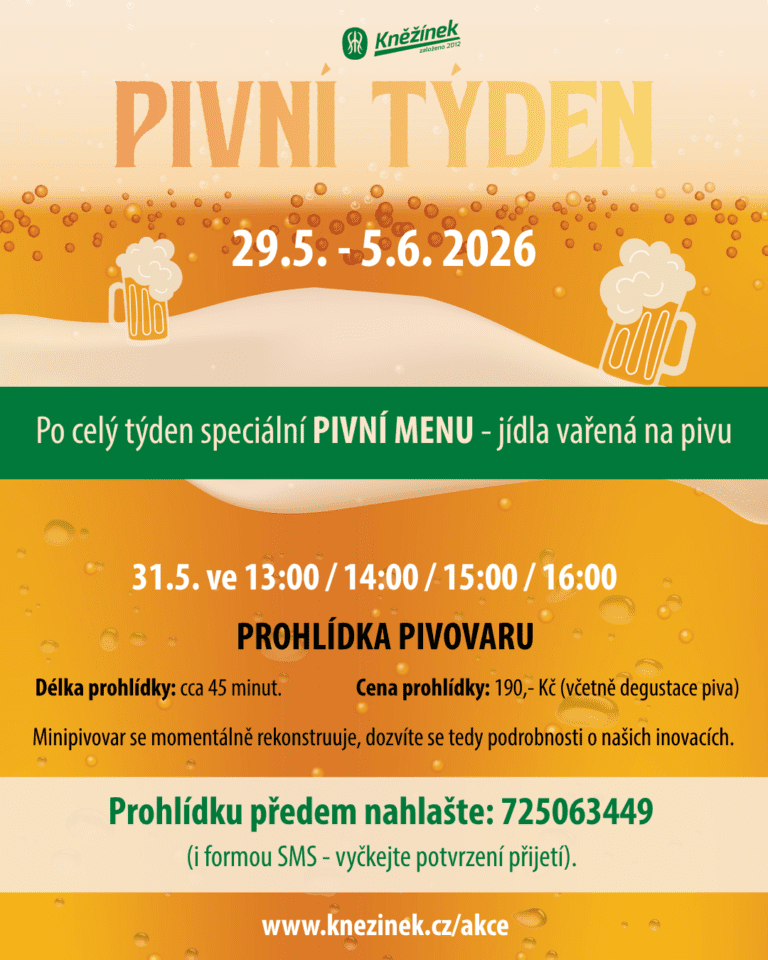 Pivní týden – menu, prohlídky pivovaru